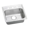 Elkay Lustertone Classic 20" Drop In/Topmount Stainless Steel ADA Kitchen Sink, Lustrous Satin, 2 Faucet Holes, LRADQ1919652