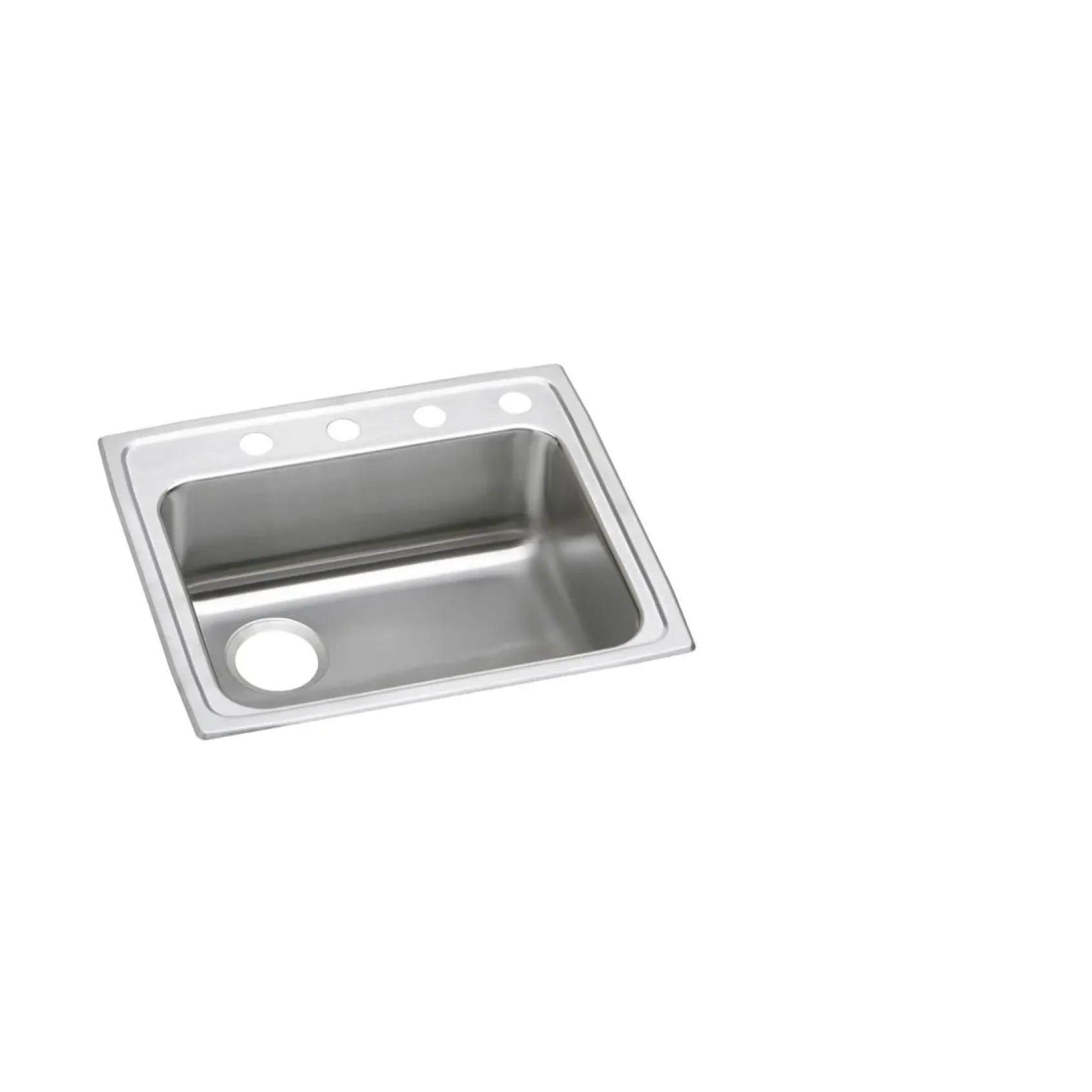 Elkay Lustertone Classic 22" Drop In/Topmount Stainless Steel ADA Kitchen Sink, Lustrous Satin, 1 Faucet Hole, LRAD221955L1