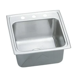 Elkay Lustertone Classic 20" Drop In/Topmount Stainless Steel Laundry Sink, 1 Faucet Hole, DLRQ1919101