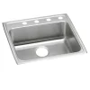Elkay Lustertone Classic 22" Drop In/Topmount Stainless Steel ADA Kitchen Sink, Lustrous Satin, 3 Faucet Holes, LRAD2222503
