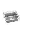 Elkay Lustertone Classic 25" Drop In/Topmount Stainless Steel ADA Kitchen Sink, Lustrous Satin, MR2 Faucet Holes, LRADQ252155MR2