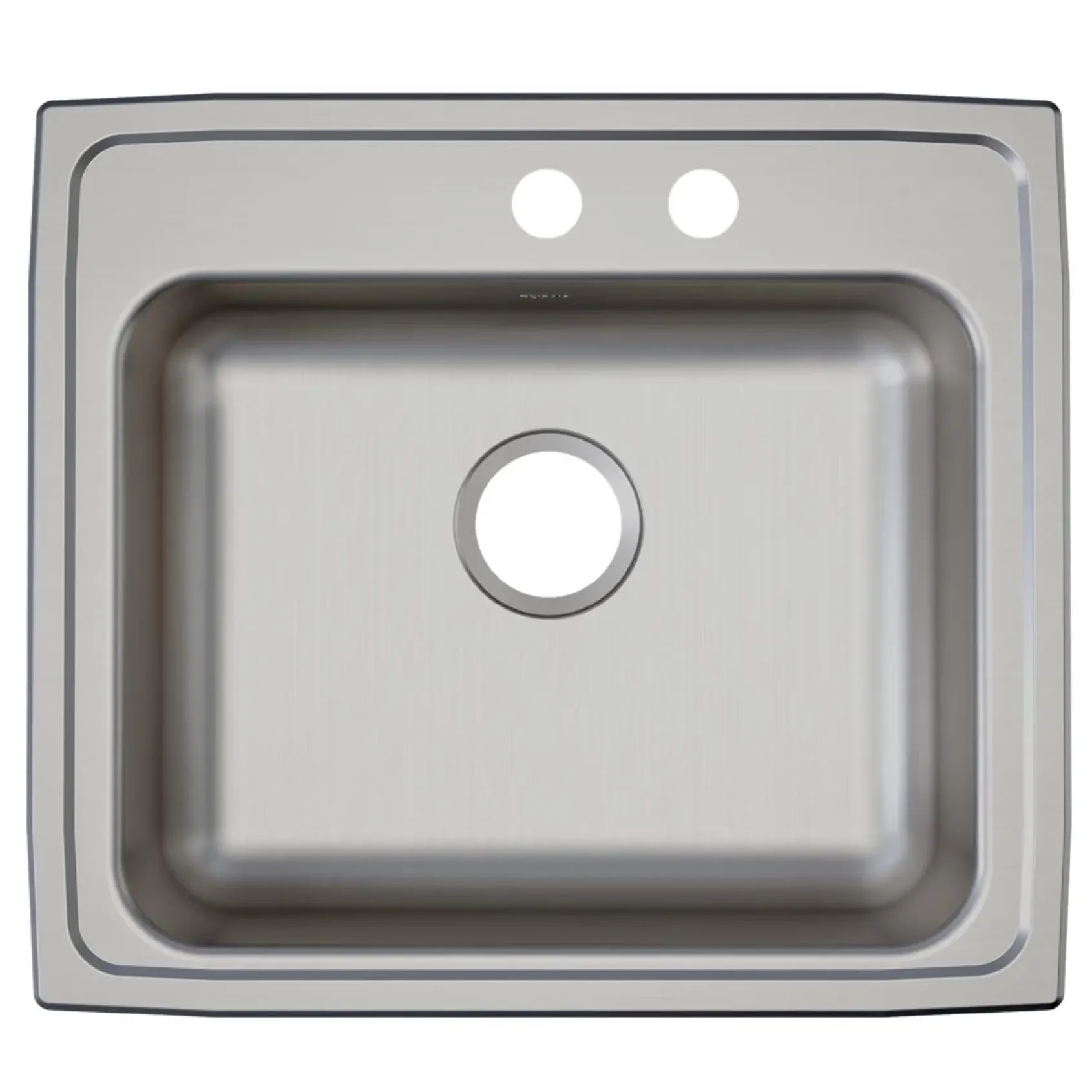 Elkay Lustertone Classic 22" Drop In/Topmount Stainless Steel ADA Kitchen Sink, Lustrous Satin, MR2 Faucet Holes, LRAD221950MR2