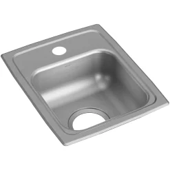 Elkay Lustertone Classic 13" Drop In/Topmount Stainless Steel ADA Kitchen Sink, Lustrous Satin, MR2 Faucet Holes, LRAD131665MR2