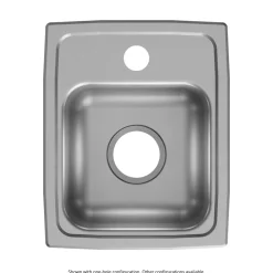 Elkay Lustertone Classic 13" Drop In/Topmount Stainless Steel ADA Kitchen Sink, Lustrous Satin, MR2 Faucet Holes, LRAD131665MR2