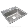 Elkay Lustertone Classic 19" Drop In/Topmount Stainless Steel ADA Kitchen Sink, Lustrous Satin, 1 Faucet Hole, LRADQ1918601