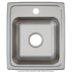 Elkay Lustertone Classic 15" Drop In/Topmount Stainless Steel ADA Kitchen Sink, Lustrous Satin, 1 Faucet Hole, LRAD1517651