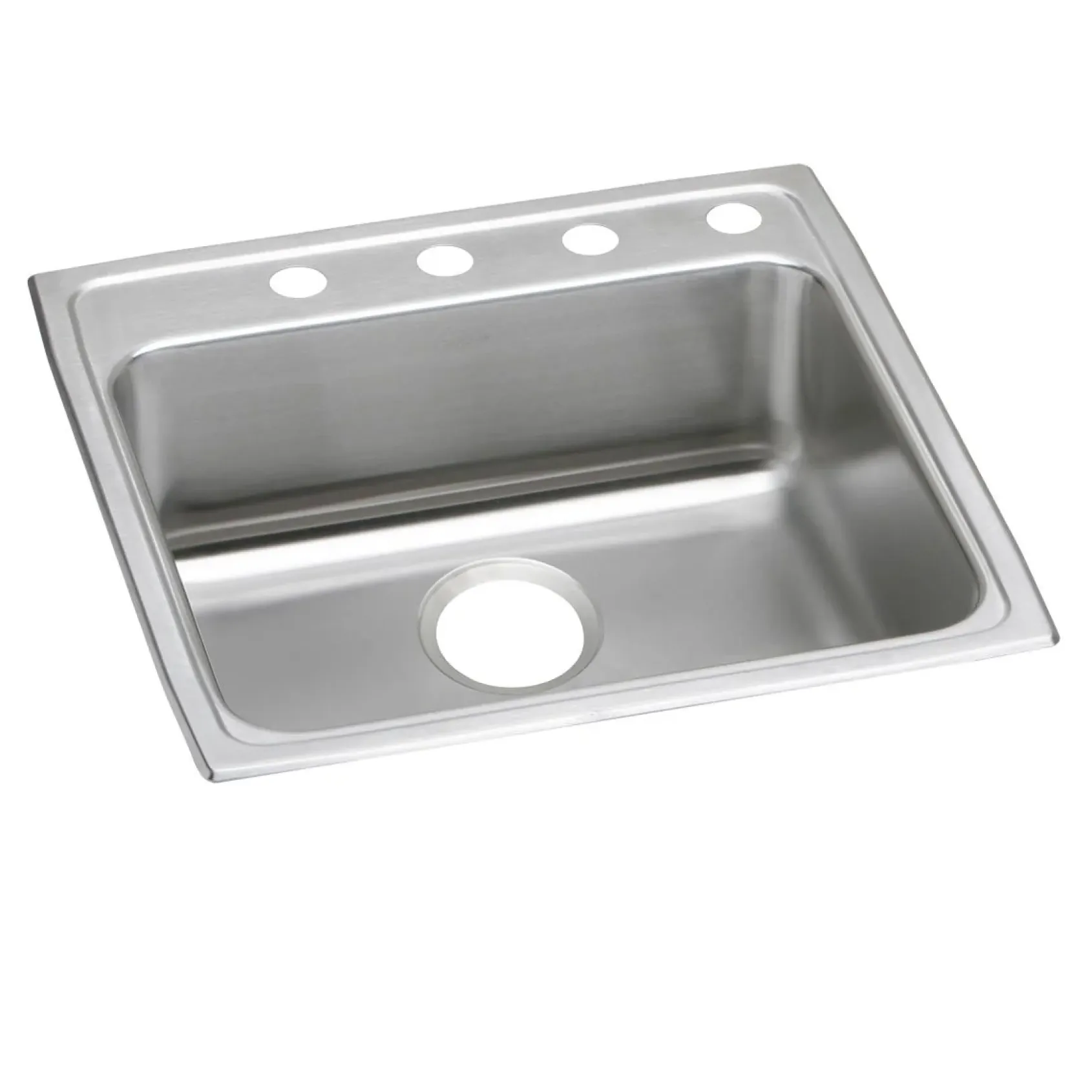 Elkay Lustertone Classic 22" Drop In/Topmount Stainless Steel ADA Kitchen Sink, Lustrous Satin, 3 Faucet Holes, LRAD2222453