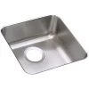 Elkay Lustertone Classic 17" Undermount Stainless Steel ADA Kitchen Sink, Lustrous Satin, 18 Gauge, ELUHAD141450