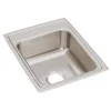 Elkay Lustertone Classic 17" Drop In/Topmount Stainless Steel Kitchen Sink, Lustrous Satin, No Faucet Hole, LR17220