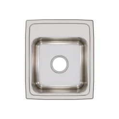 Elkay Lustertone Classic 15" Rectangular Stainless Steel Bar/Prep Sink, No Faucet Hole, LRQ15170