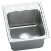 Elkay Lustertone Classic 17" Drop In/Topmount Stainless Steel Kitchen Sink, Lustrous Satin, 1 Faucet Hole, DLRQ1722101