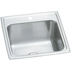 Elkay Lustertone Classic 20" Drop In/Topmount Stainless Steel Laundry/Utility Sink, Lustrous Satin, 1 Faucet Hole, DLR191910PD1