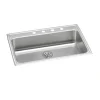 Elkay Lustertone Classic 31" Drop In/Topmount Stainless Steel ADA Kitchen Sink, Lustrous Satin, 4 Faucet Holes, Perfect Drain, LRAD312265PD4