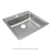 Elkay Lustertone Classic 22" Drop In/Topmount Stainless Steel ADA Kitchen Sink, Lustrous Satin, 4 Faucet Holes, LRAD2222554