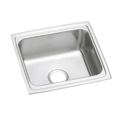 Elkay Lustertone Classic 19" Rectangular Stainless Steel ADA Bar/Prep Sink, Lustrous Satin, No Faucet Hole, LFRAD191860