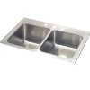 Elkay Lustertone Classic 33" Drop In/Topmount Stainless Steel Kitchen Sink, 50/50 Double Bowl, Lustrous Satin, 3 Faucet Holes, STLR3322L3