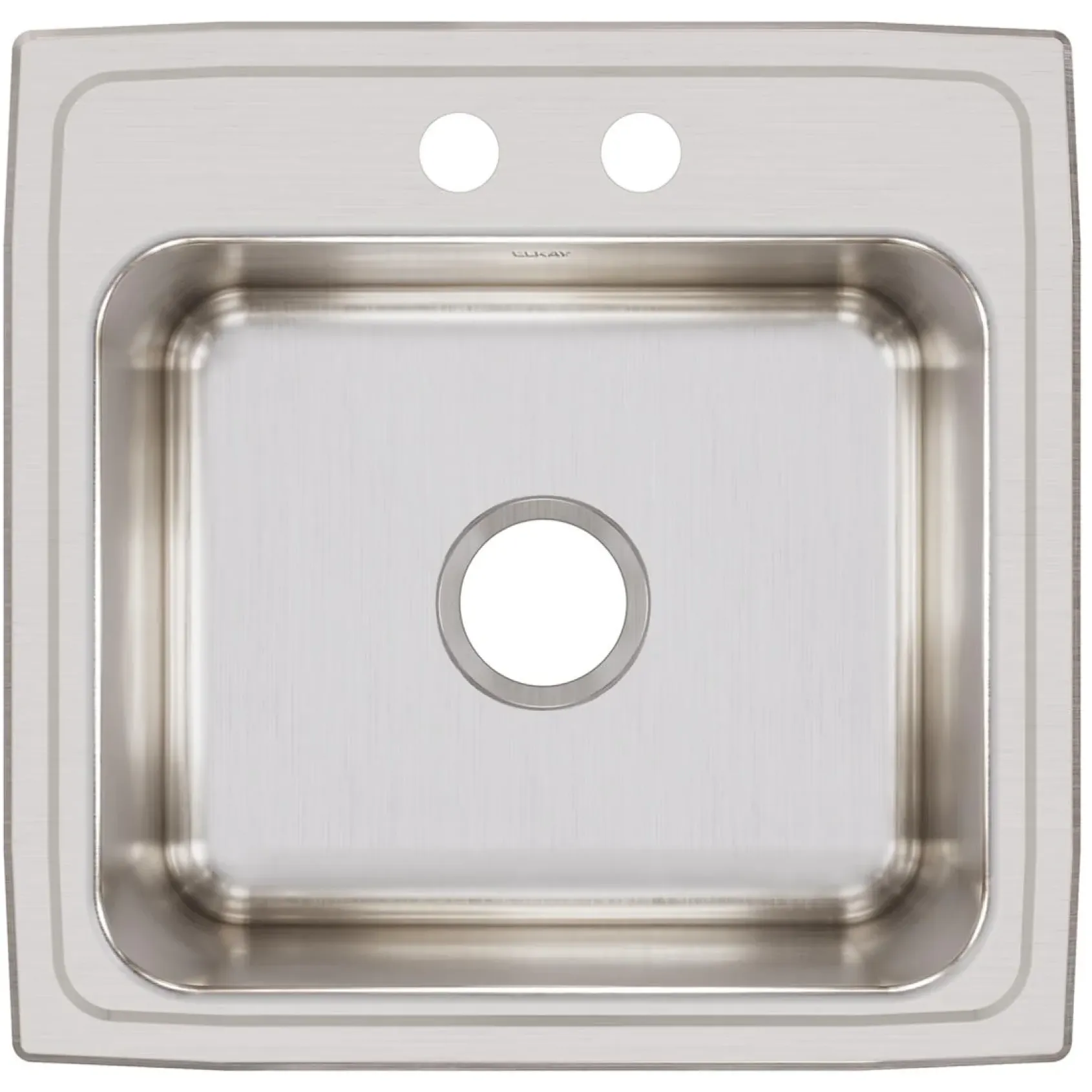 Elkay Lustertone Classic 20" Drop In/Topmount Stainless Steel Laundry Sink, 2 Faucet Holes, DLRQ1919102