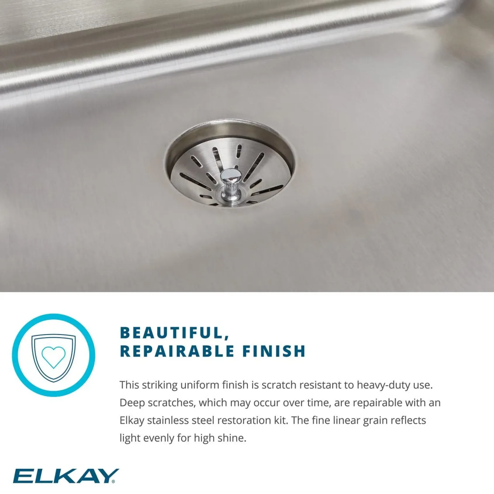 Elkay Lustertone Classic 20" Drop In/Topmount Stainless Steel Laundry Sink, 2 Faucet Holes, DLRQ1919102