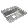 Elkay Lustertone Classic 19" Drop In/Topmount Stainless Steel ADA Kitchen Sink, Lustrous Satin, 1 Faucet Hole, LRAD1918601