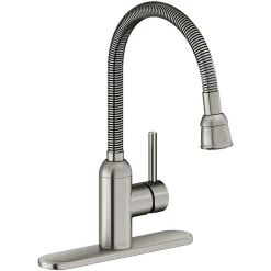Elkay Pursuit 1.5/2.2 GPM Forward Only Lever Handle Flexible Spout Spout Brass ADA Laundry Faucet, Lustrous Steel, LK2500LS