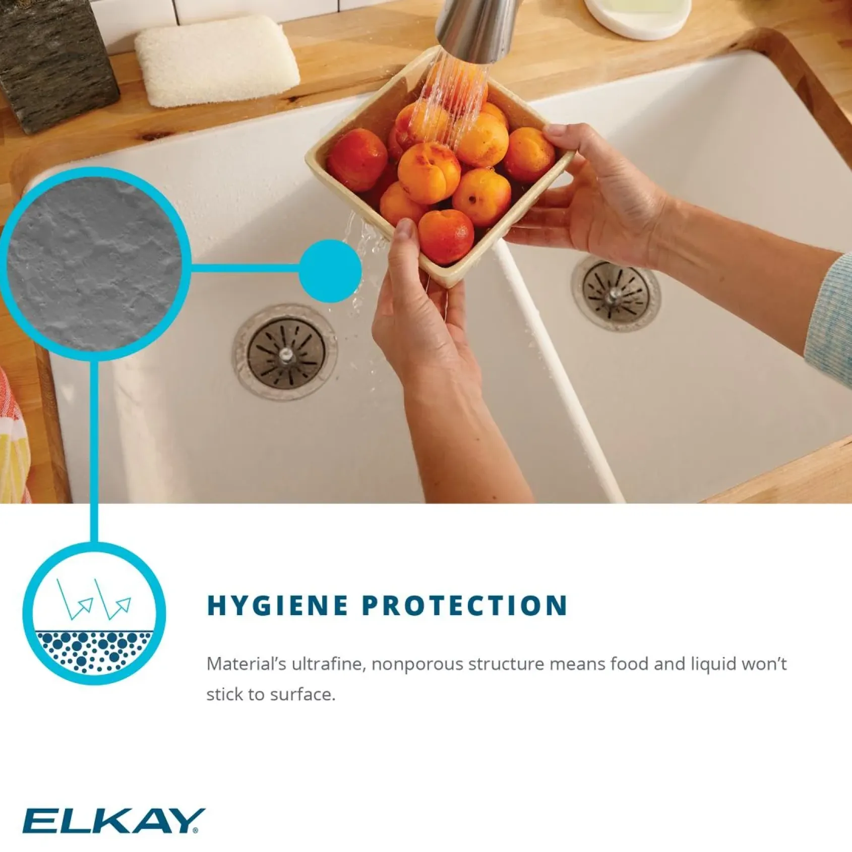 Elkay Quartz Classic 33" Drop In/Topmount Quartz Kitchen Sink, Dusk Gray, 5 Pre-scored Faucet Holes, ELGR13322GY0