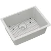 Elkay Quartz Classic 25" Undermount Quartz Kitchen Sink Kit, White, ELGU2522WH0C