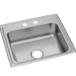 Elkay Celebrity 22" Drop In/Topmount Stainless Steel Kitchen Sink, Brushed Satin, 2 Faucet Holes, PSR22192