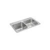 Elkay Celebrity 33" Drop In/Topmount Stainless Steel Kitchen Sink, 50/50 Double Bowl, Brushed Satin, 1 Faucet Hole, STCR3322L1