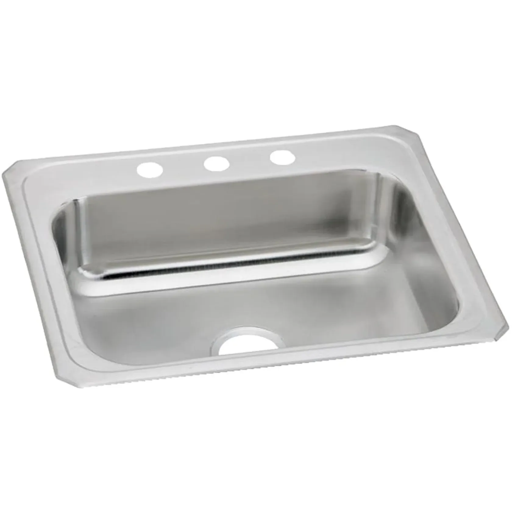 Elkay Celebrity 25" Drop In/Topmount Stainless Steel Kitchen Sink, Brushed Satin, 3 Faucet Holes, CR25223