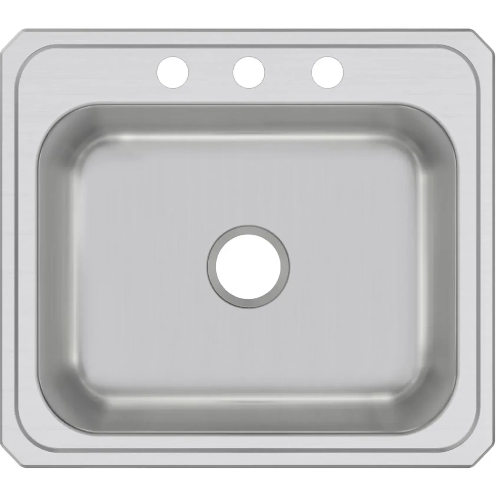 Elkay Celebrity 25" Drop In/Topmount Stainless Steel Kitchen Sink, Brushed Satin, 3 Faucet Holes, CR25223