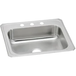 Elkay Celebrity 31" Drop In/Topmount Stainless Steel Kitchen Sink, Brushed Satin, 4 Faucet Holes, CR31224