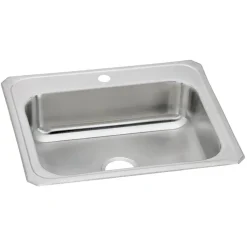 Elkay Celebrity 25" Drop In/Topmount Stainless Steel Kitchen Sink, Brushed Satin, 1 Faucet Hole, CR25221