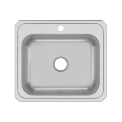 Elkay Celebrity 25" Drop In/Topmount Stainless Steel Kitchen Sink, Brushed Satin, 1 Faucet Hole, CR25221