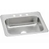 Elkay Celebrity 25" Drop In/Topmount Stainless Steel Kitchen Sink, Brushed Satin, No Faucet Hole, CR25210