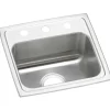 Elkay Celebrity 17" Stainless Steel Kitchen Sink, 20 Gauge, Brushed Satin, 3 Faucet Hole, PSR17163