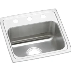 Elkay Celebrity 17" Stainless Steel Kitchen Sink, 20 Gauge, Brushed Satin, 3 Faucet Hole, PSR17163