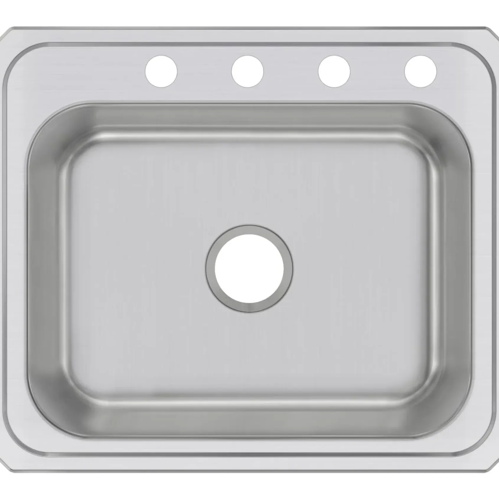 Elkay Celebrity 25" Stainless Steel Kitchen Sink, 20 Gauge, Brushed Satin, 4 Faucet Hole, CR25214
