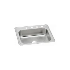 Elkay Celebrity 25" Stainless Steel Kitchen Sink, 20 Gauge, Brushed Satin, 4 Faucet Hole, CR25214