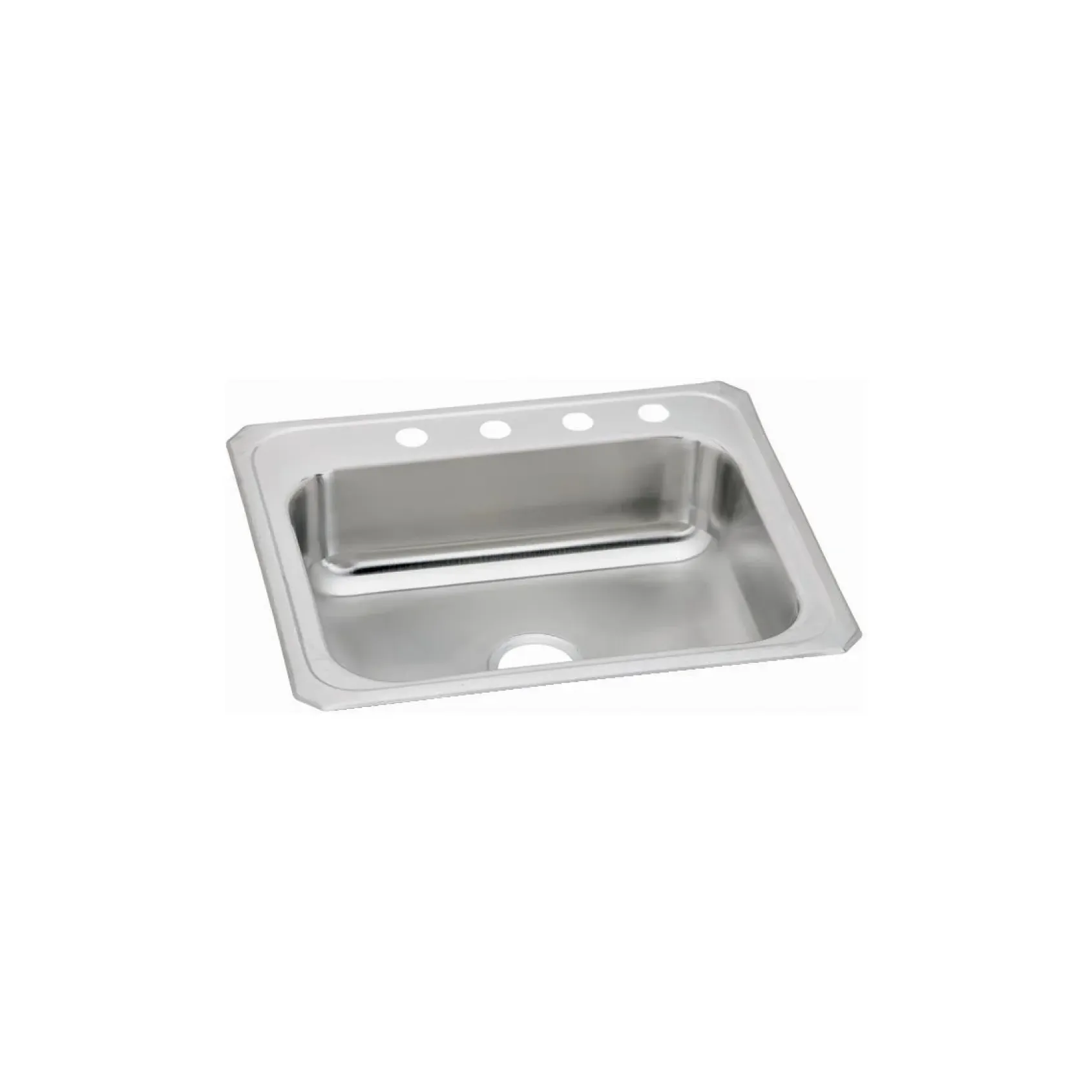 Elkay Celebrity 25" Stainless Steel Kitchen Sink, 20 Gauge, Brushed Satin, 4 Faucet Hole, CR25214