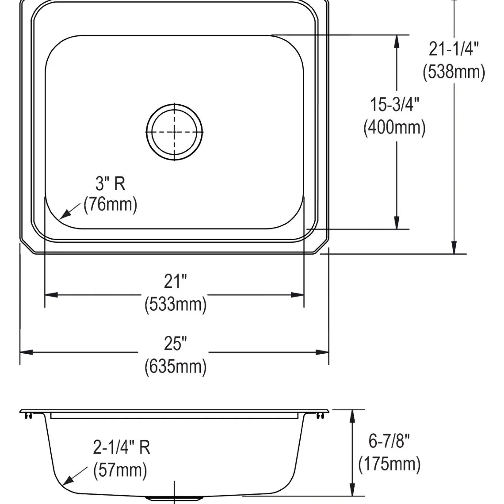 Elkay Celebrity 25" Stainless Steel Kitchen Sink, 20 Gauge, Brushed Satin, 4 Faucet Hole, CR25214