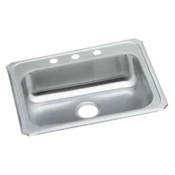 Elkay Celebrity 25" Stainless Steel Kitchen Sink, Brushed Satin, 4 Faucet Hole, GECR25214