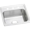 Elkay Celebrity 19" Stainless Steel Kitchen Sink, 20 Gauge, Brushed Satin, 3 Faucet Hole, PSR19183