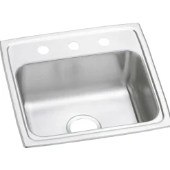 Elkay Celebrity 19" Stainless Steel Kitchen Sink, 20 Gauge, Brushed Satin, 3 Faucet Hole, PSR19183