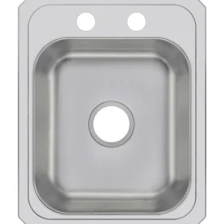 Elkay Celebrity 17" Stainless Steel Kitchen Sink, 20 Gauge, Brushed Satin, 2 Faucet Hole, CR17212