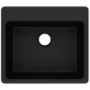 Elkay Classic 25" Quartz Kitchen Sink, Black, Pre-scored for up to 5 Faucet Hole, ELG2522BK0