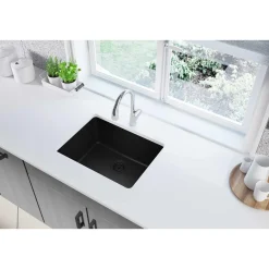 Elkay Classic 25" Quartz Kitchen Sink, Black, ELGU2522BK0