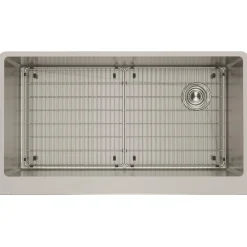 Elkay Crosstown 36" Stainless Steel Farmhouse Kitchen Sink for Interchangeable Apron, 16 Gauge, Polished Satin, CTXF134179RC