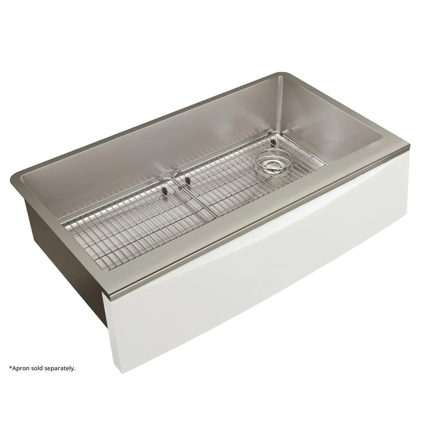 Elkay Crosstown 36" Stainless Steel Farmhouse Kitchen Sink for Interchangeable Apron, 16 Gauge, Polished Satin, CTXF134179RC