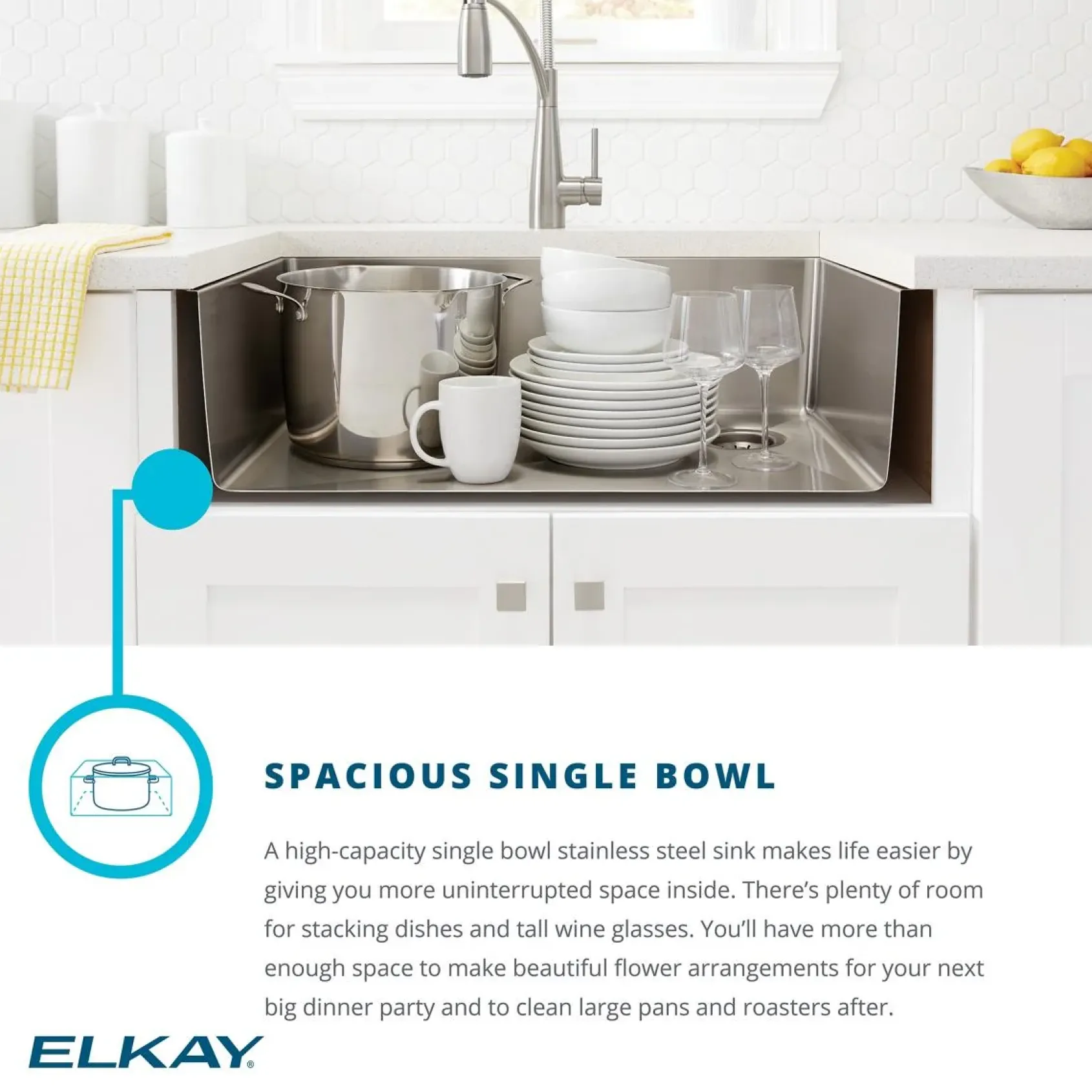 Elkay Crosstown 36" Stainless Steel Farmhouse Kitchen Sink for Interchangeable Apron, 16 Gauge, Polished Satin, CTXF134179RC