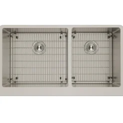 Elkay Crosstown 36" Stainless Steel Farmhouse Kitchen Sink for Interchangeable Apron, 55/65 Double Bowl, 16 Gauge, Polished Satin, CTXF234179C